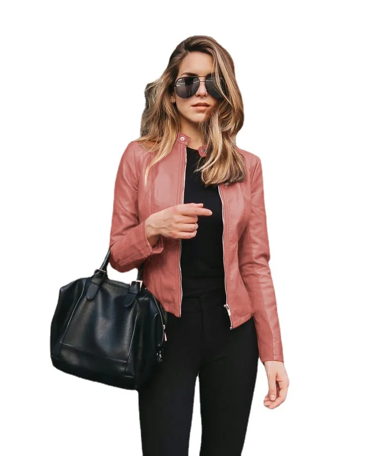 Женская 2023 куртка на молнии из искусственной кожи