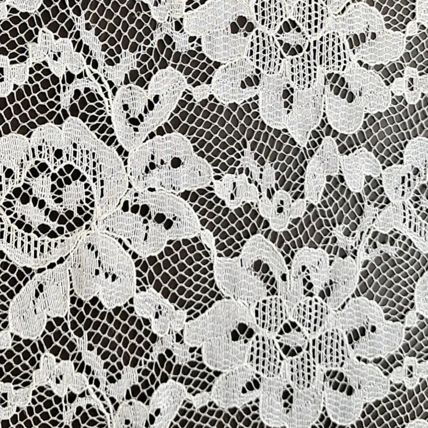 100%polyester knitted frivolous lace wedding lace fabric white fabric lace with sequins bridal fabric