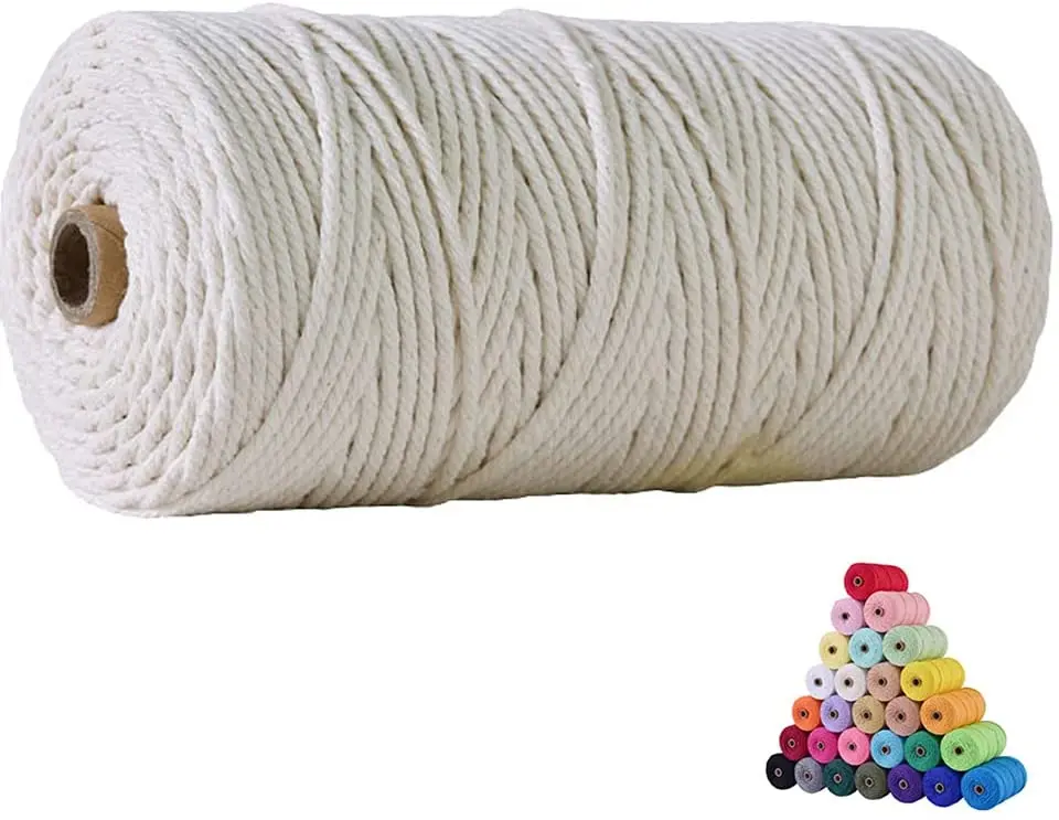 100% natural Jute Twine Cotton Cord Jute Twine String Cord Colored Cotton Rope Craft Cord for DIY Crafts