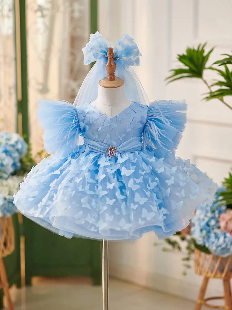 2024 New Hot Sale Children Dress Princess Party Elegant Short Sleeve Tutu Girls Dresses