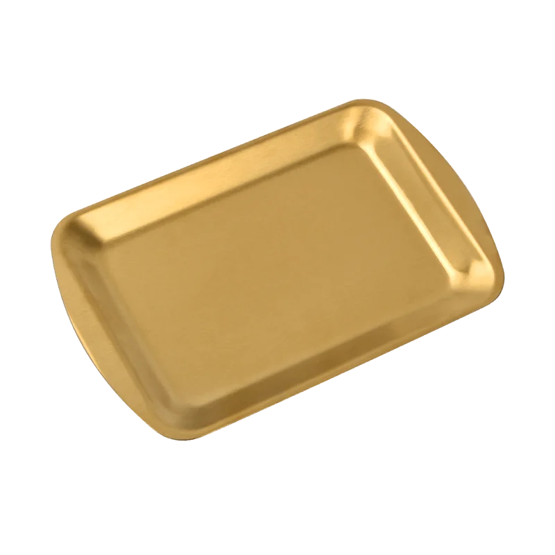 Metal Serving Tray Square Luxury Wedding Dinner Plates Stainless Steel Dessert Charger Plates Korean Buffet Plate Tableware