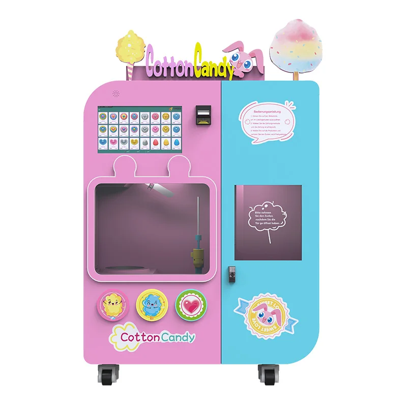 Vendlife Commercial earn money make Marshmallow cotton candy robot machine kids full automatic cotton candy vending machines