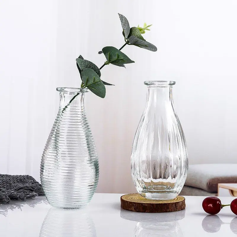 Custom Glass Flower Vases for Home Decor, Elegant Clear Glass Flower Containers, Decorative Glass Vases for Floral Arrangements
