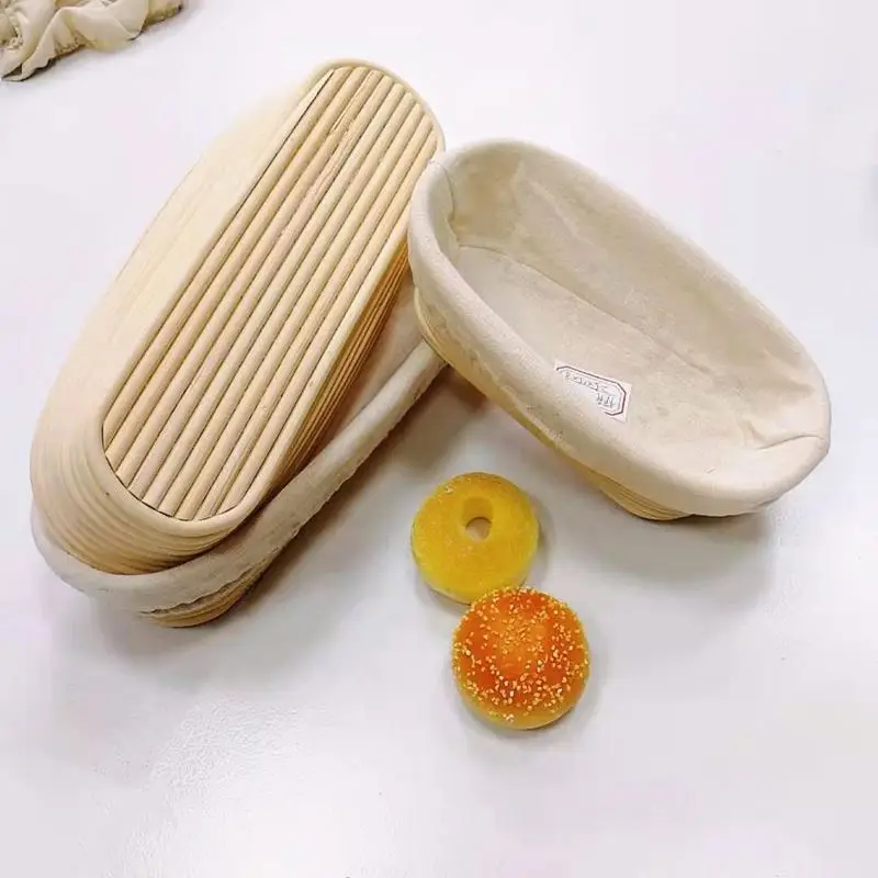 Good quality oval 10 inch  rattan proofing basket   bread banneton proofing basket  bread proofing basket set