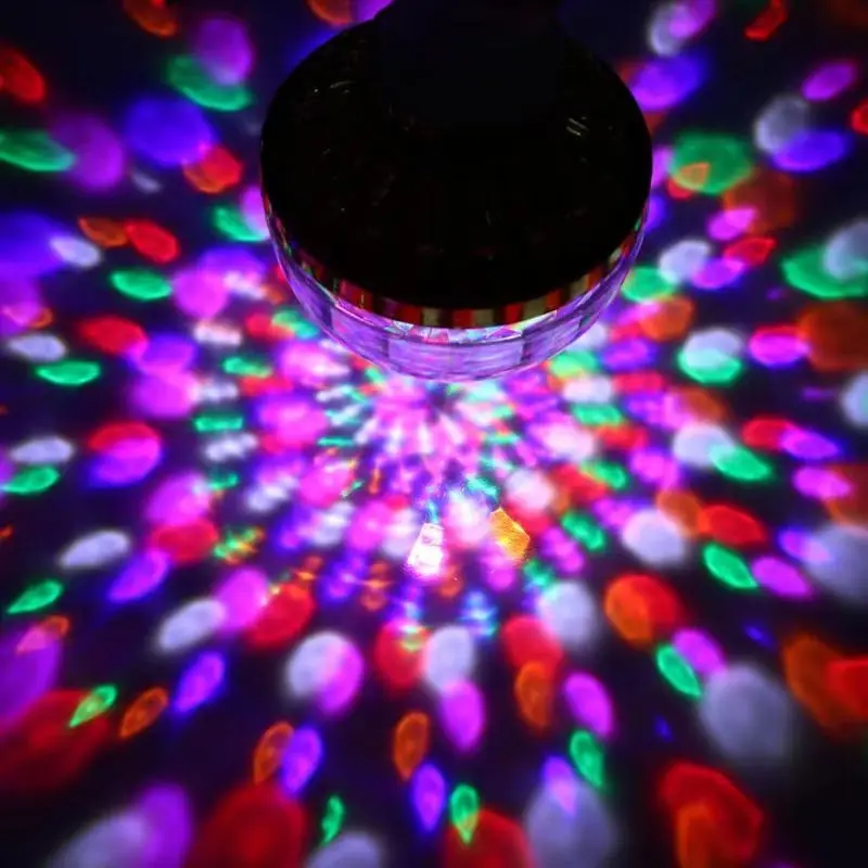Disco Ball Seven Color Projection Lamp E27 Colored Rotating Ball Lights House Party DJ Party stage lights