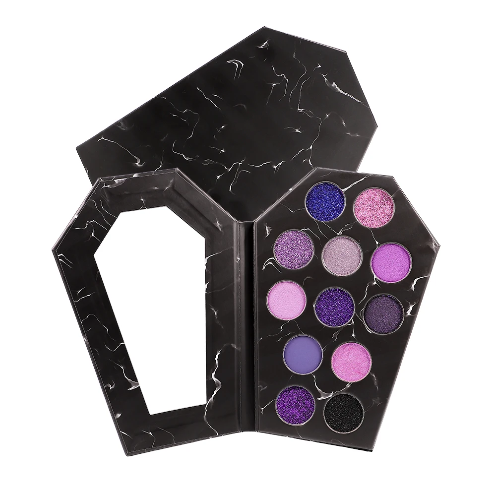 Custom Logo 12 Color Halloween Coffin Palette Cosmetics Eye Shadow Palette Vegan High Pigment Halloween Eyeshadow Palette