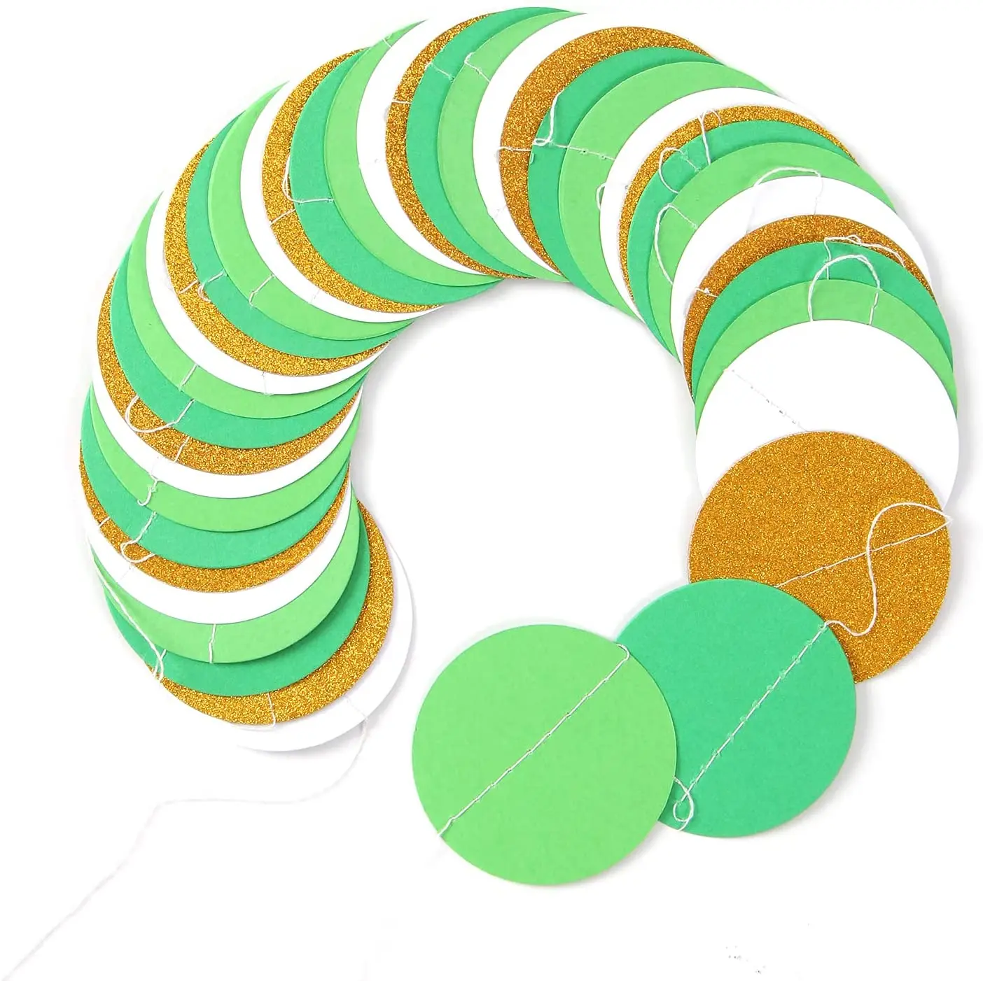 
White Green Gold Garland,52Ft Gender Reveal Hanging Decoration Streamer Banner,Graduation Engagement 