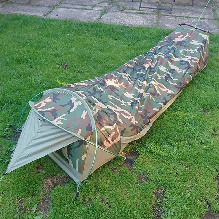 GEER TOP Tent Camouflage Outdoor 1 Single Person Tent Aluminum Pole Ultralight Weight Professional Hiking Camping Solo Tent