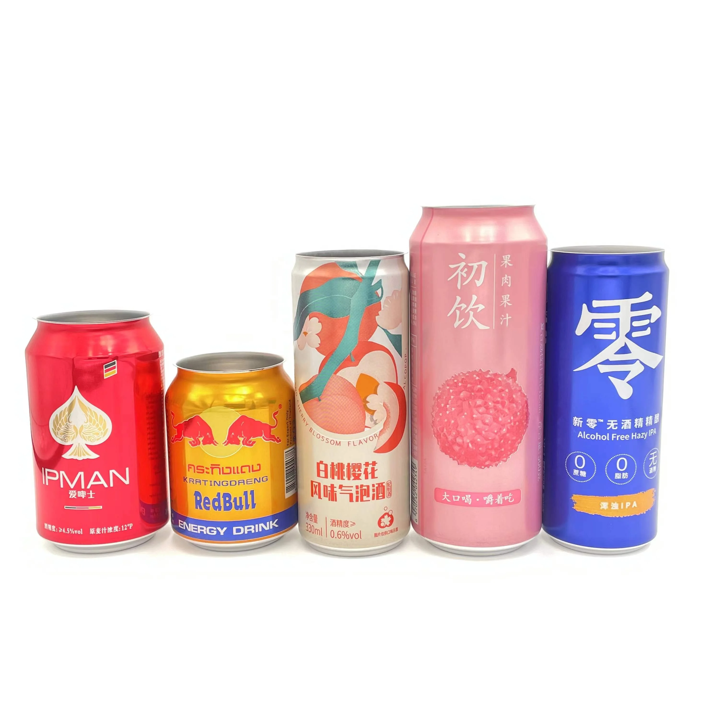 wholesale 8oz 12oz 190ml 450ml empty printed metal can blank recycling aluminum foil cans with eoe lids