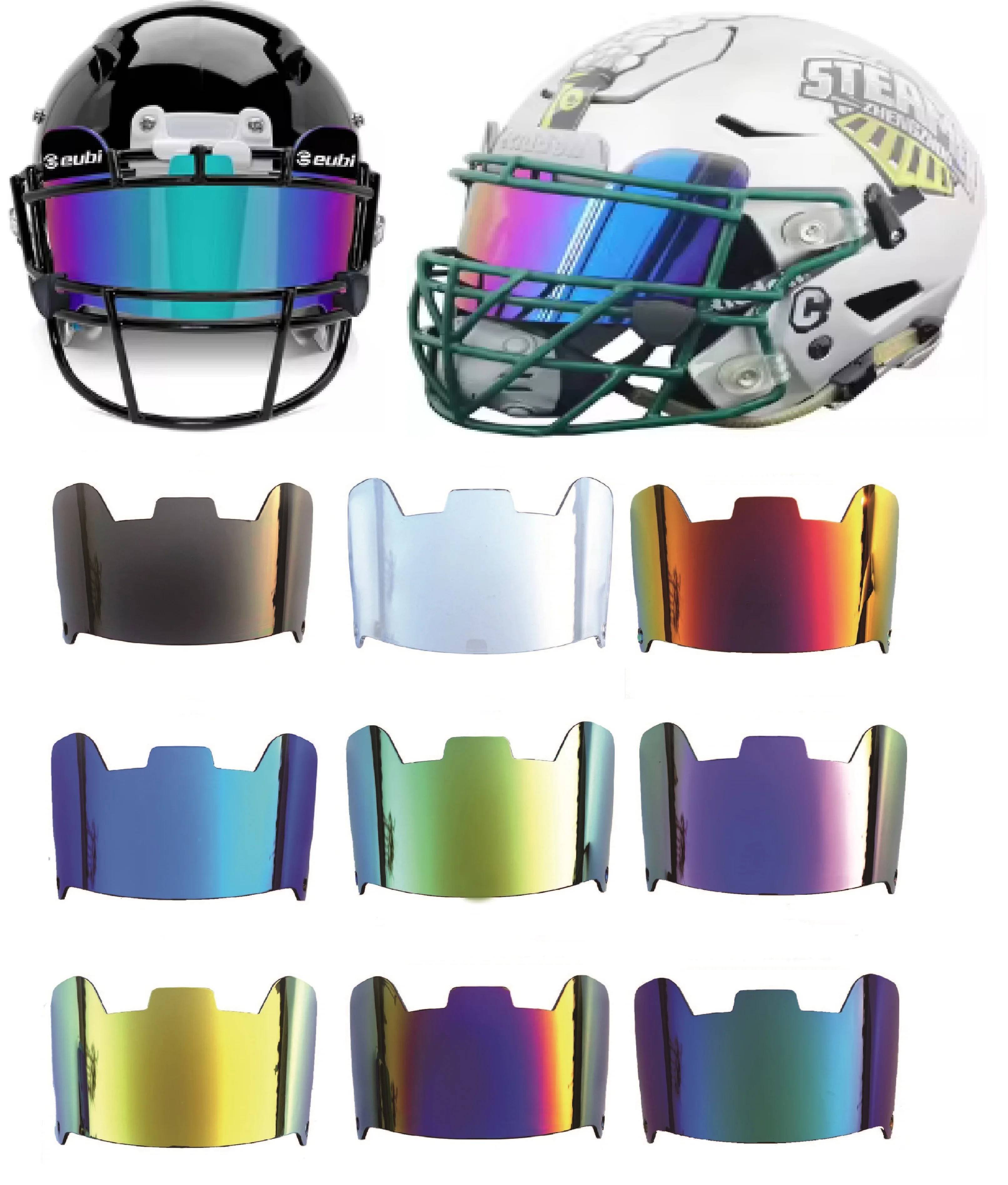 American Football Helmet Visor Custom Rugby Helmet Sticker HD Ultraviolet-proof Face Goggles Lens Sport Safety For Kids Adult