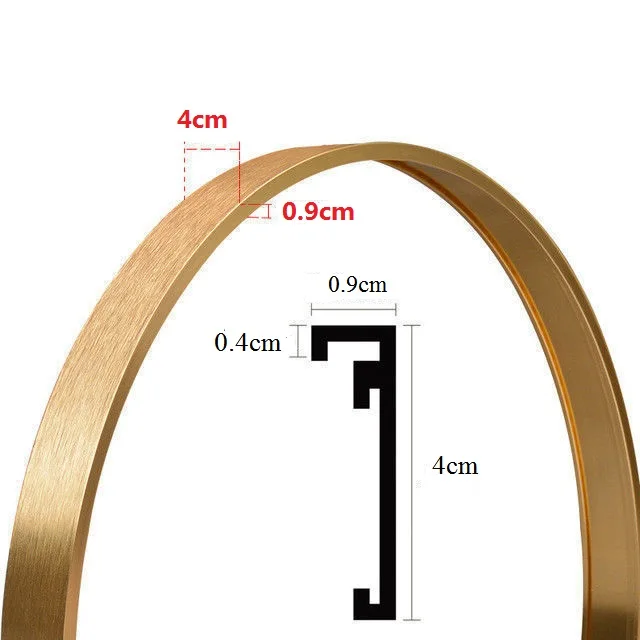 Luxury aluminum round mirror photo picture frame for decoration