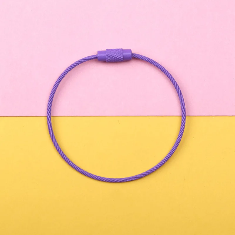 Multifunctional Amazon Hot Sale Car Colored Metal Key Chain Stainless Steel Wire Keychains for DIY Making