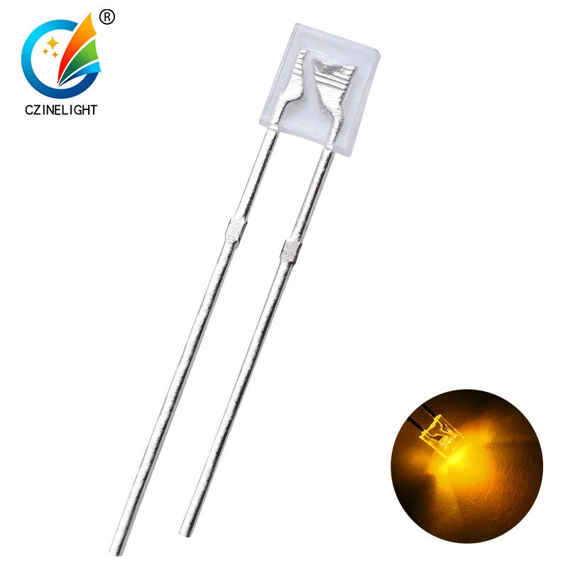 1*3*4 мм Длинная нога LED квадратный Яркий желтый свет лампы бусины диод