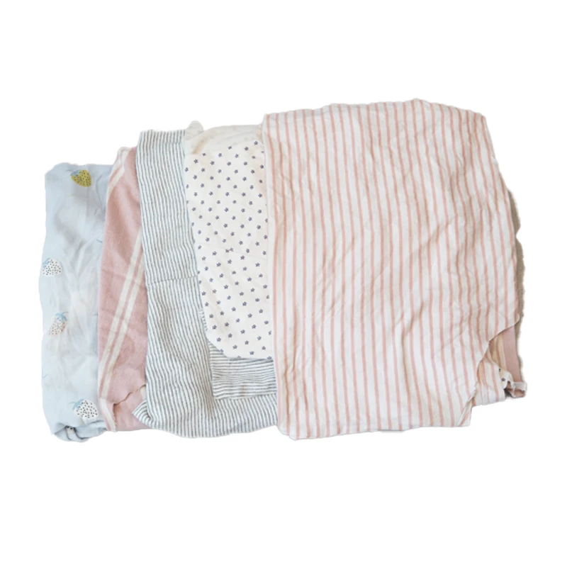 Used T-shirt Wiping Cotton Rags Light Color Clothing Industrial Wiping Cleaning Oil Rectangle 5-100kg Rag Bags