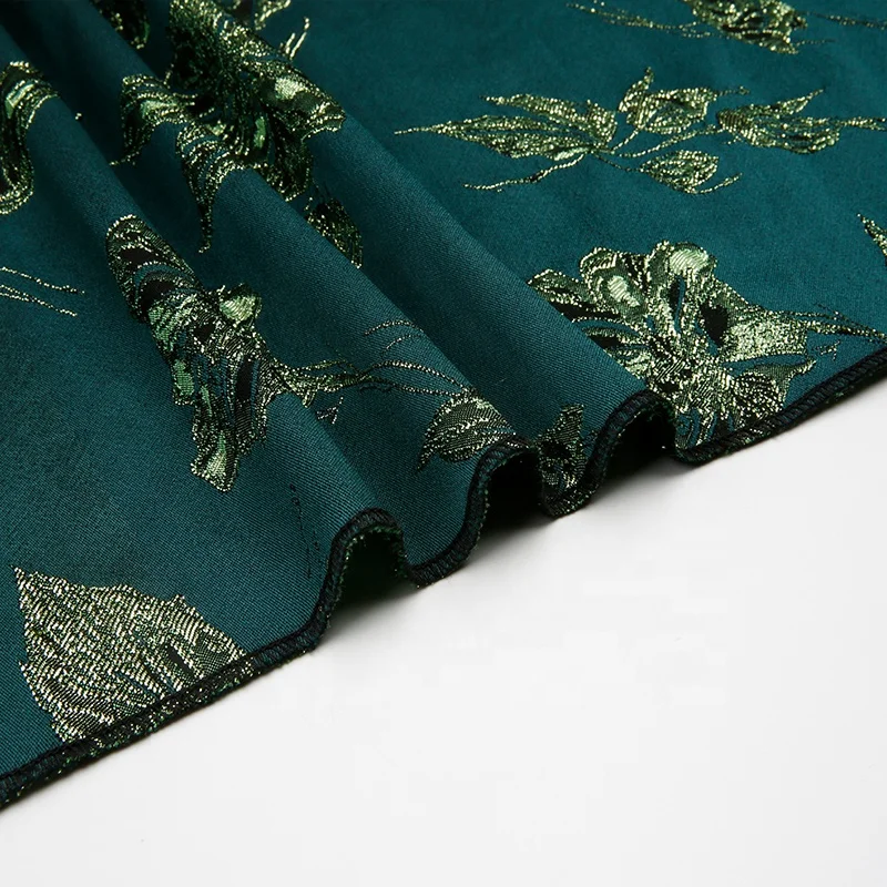 TDJ1508N hot sell floral embroidery polyester brocade jacquard textiles clothing fabric