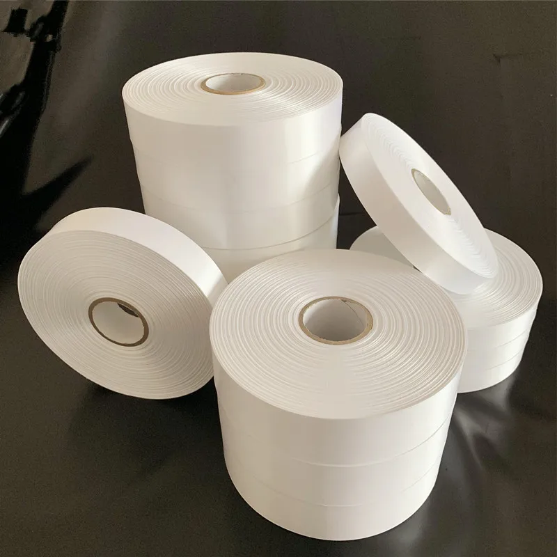 Polyester double face satin ribbon for wholesale 100% white polyester satin rolls