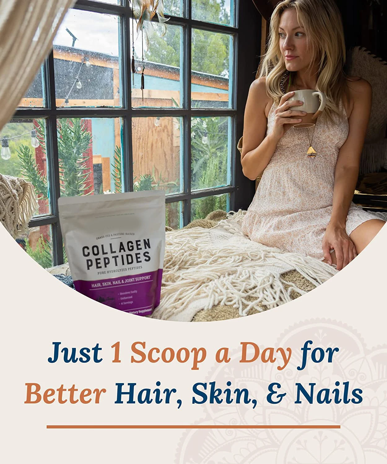 Collagen Peptides Powder For Hair Skin Nail and Joint Support Of Type I And  III Collagen Sourced Hydrolyzed Protein Powder