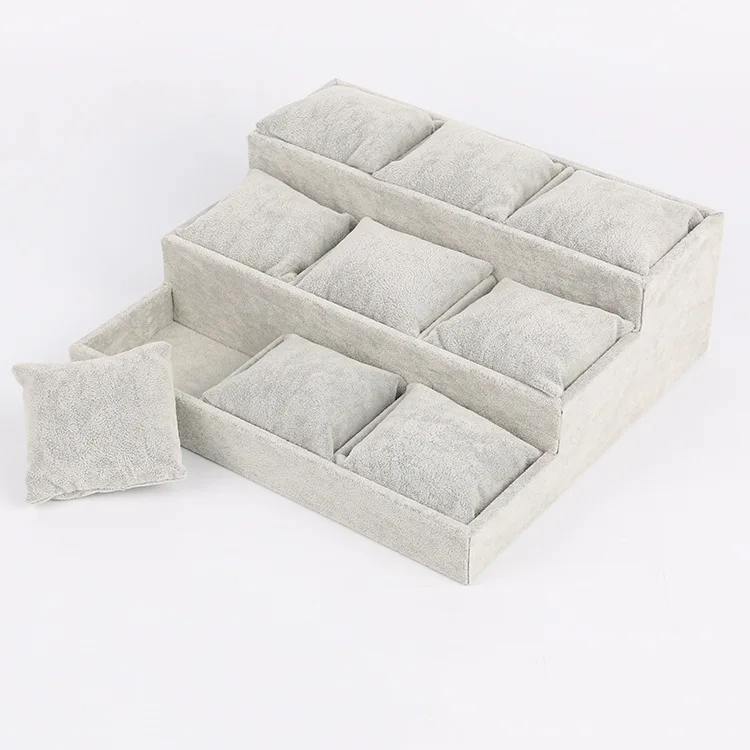High Quality Fabric Ring Jewelry Receive Case Bracelet Display Watches Display Tray Jewelry Display Props Shelf Organizer Holder