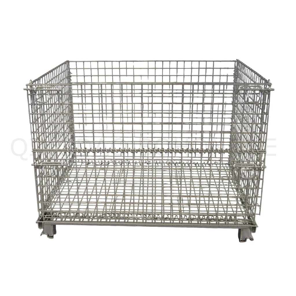 BHK34 Foldable and Stackable Mesh Box Wire Cage Pallet wire mesh container with high quality