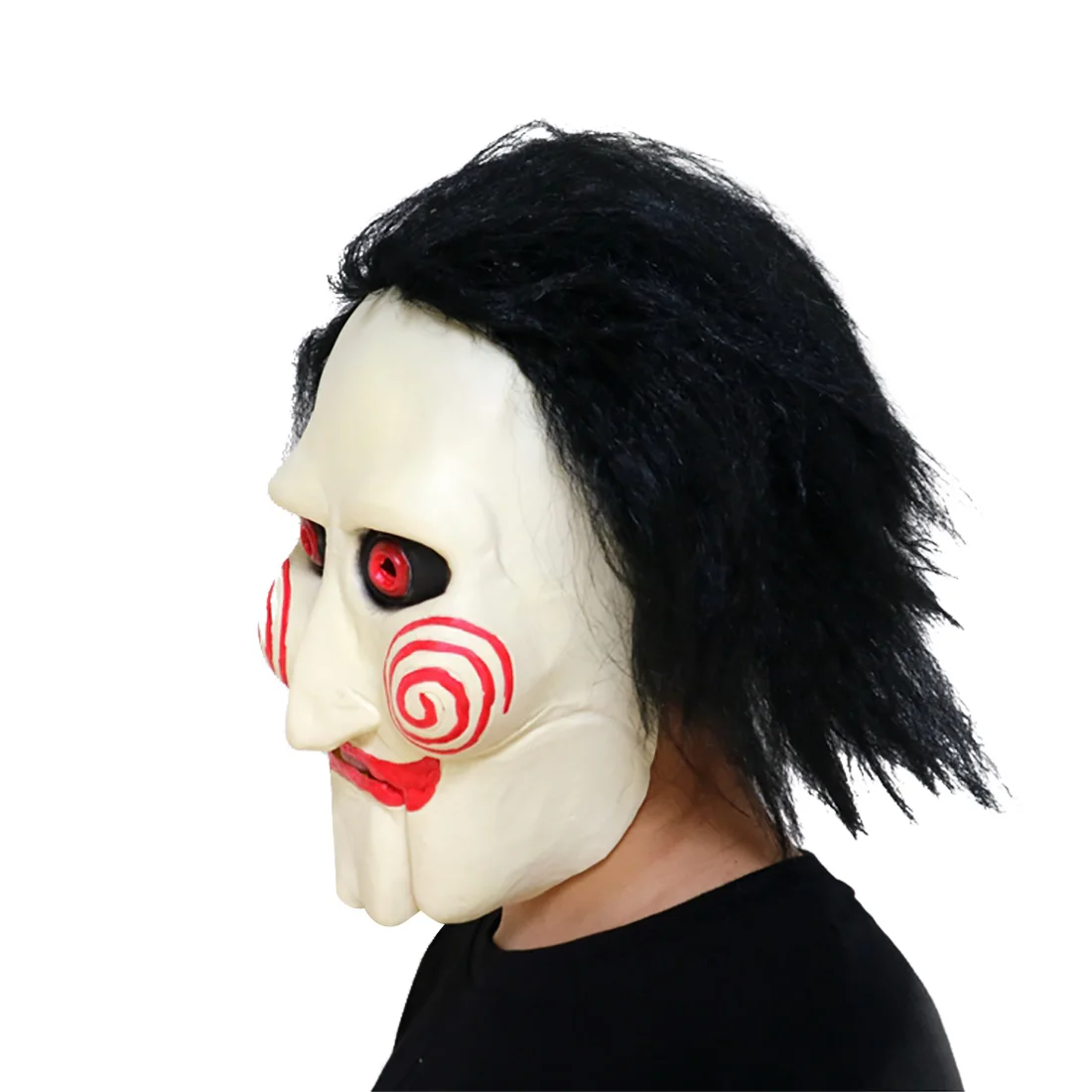 Movie The Saw Simulated Custom Full Head Face Mask Party Halloween Cosplay Real Funny Latex Mask