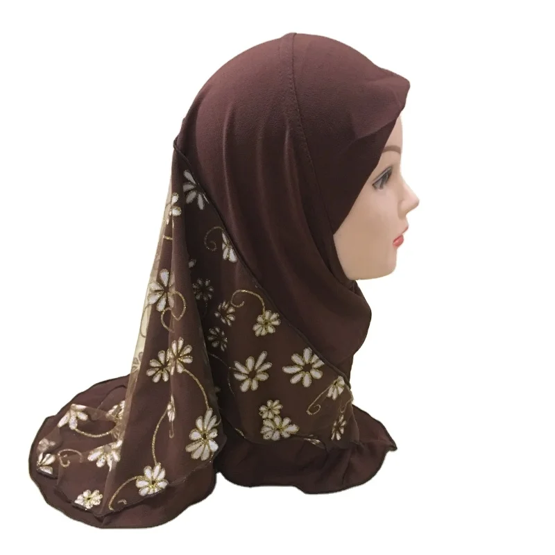 High quality beauty girl muslim kids hijab  arab children hijab one piece