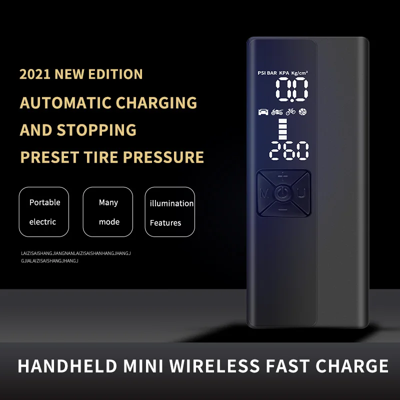 Low Noise Smart Wireless Air Compressor 5V Cordless Digital Car Tyre Inflator Air Pump With Reviews