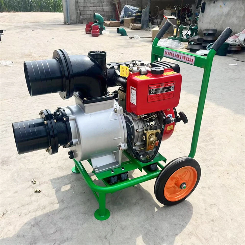 Portable New 10hp 20hp Diesel Water Pump Big Power With Wheel For Farm Irrigation System