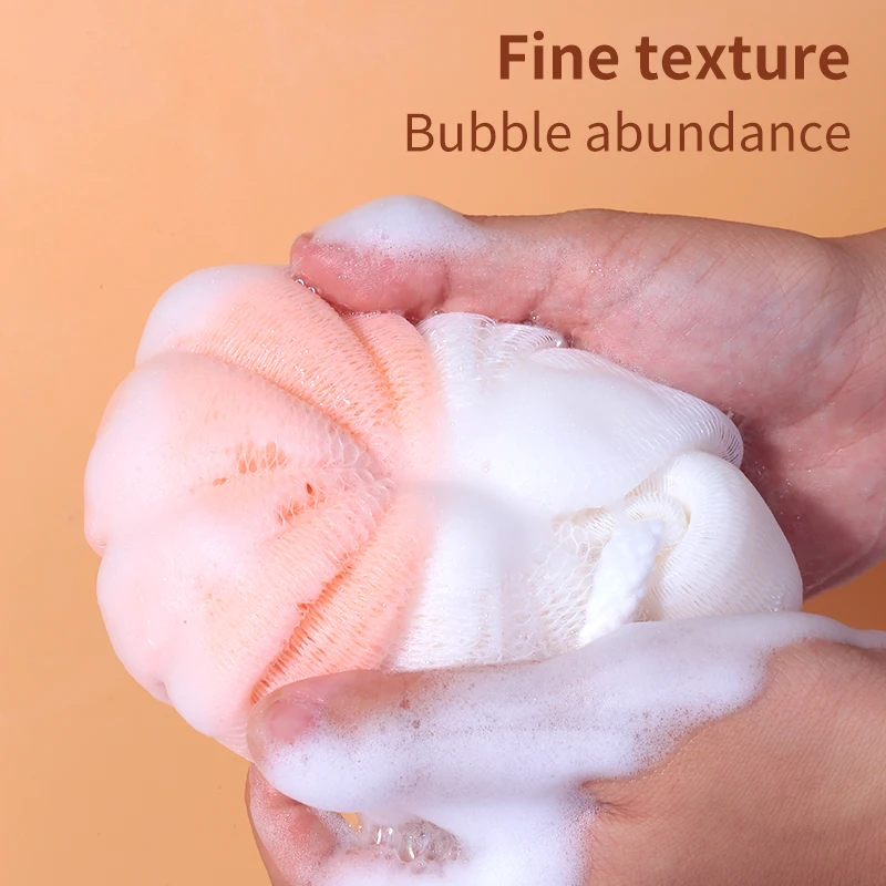 LMLTOP New Color Combination Bathing Products Hot Sale Colorful Flexible Pe Mesh Balls Shower Brush Bath Bomb Bath Ball C065