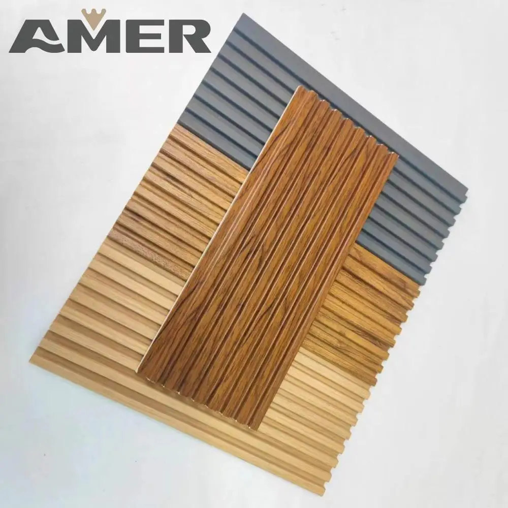 Amer Factory Price 150mm  Width Wall PS Panel  Home Decoration PS Wall Panels  Charcoal  Panels
