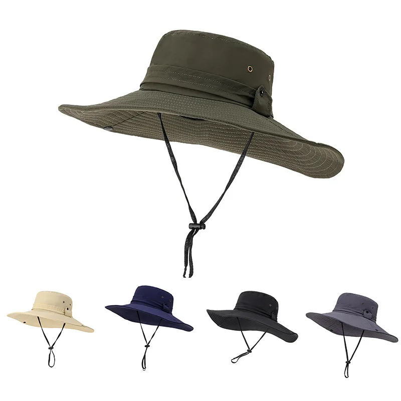 Sun Hat for Men UPF50+ Waterproof Wide-Brim Boonie Sun Hat Fishing Hat for Safari Hiking Beach Garden