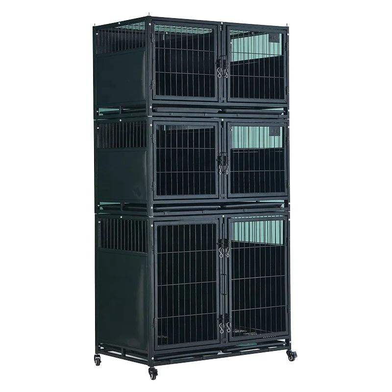 USMILE Hot Selling DIY Advanced Bold Thick Sustainable and Breathable Multi Layers and Accessories Metal Dog Pet Cage with Wheel