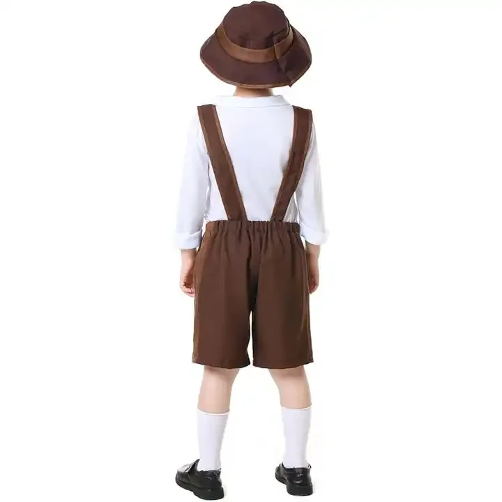 Kid Girls Dirndl Dress Boys Lederhosen Costume Oktoberfest Party Costumes