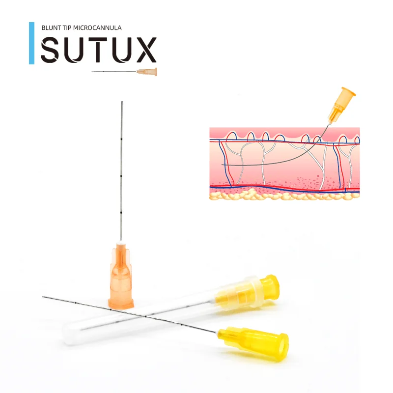 Sutux disposable safety Blunt canula needle 25g 27g for filler injection