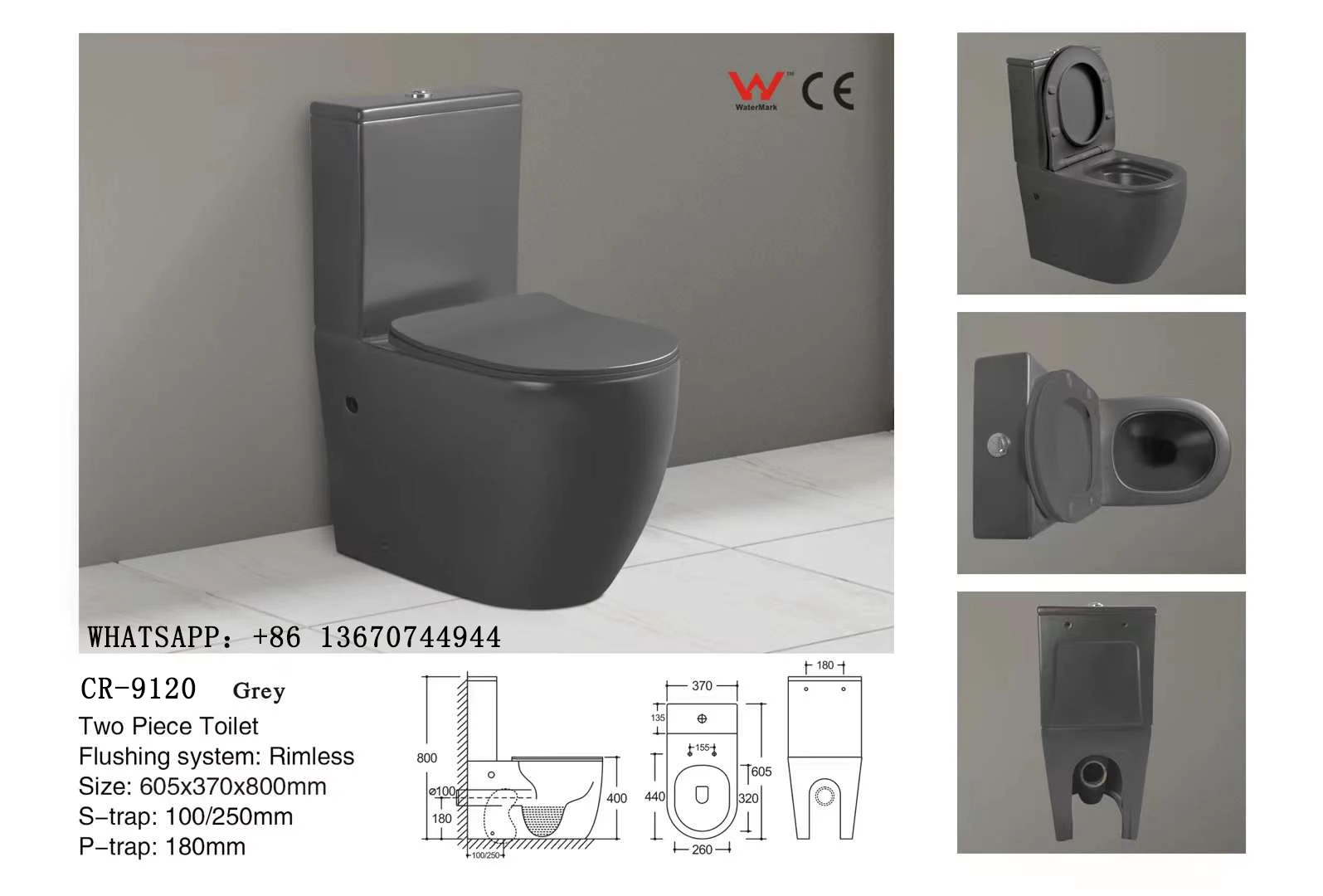 Bathroom Sanitary Ware Wash Down Two Pieces Toilet Manufacturers China White Ceramic Hotel School Home Australian WC Toilet