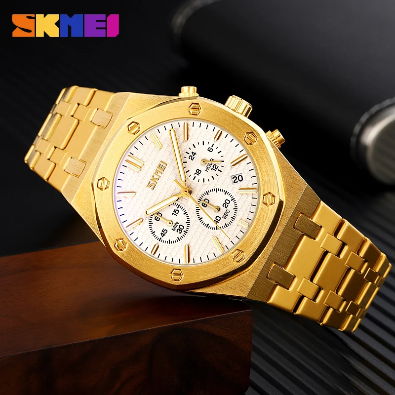 Skmei 9296 brand luxury man watches fashion custom stainless steel business sr626sw quartz water resistant wrist watches