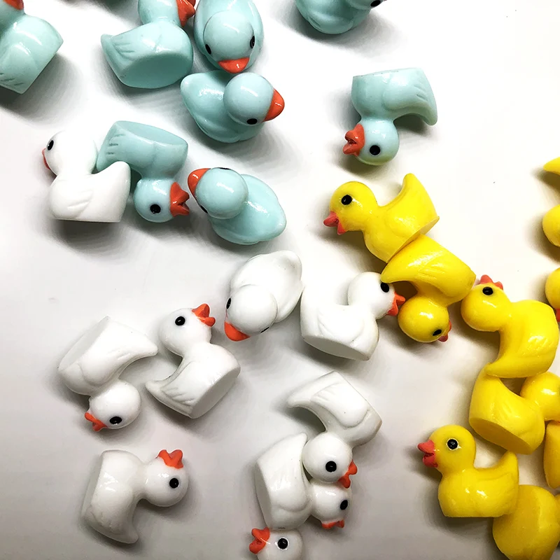 10pcs-1.8cm Mini Duck 3D Resin Craft Decorative Garden Miniature Ornament,DIY Decoration Toy Accessory Kawaii