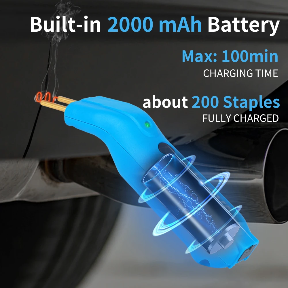 Factory MINOVA Cordless Battery Power Car Body Repair Spot Welder Kit With 200 Staples Plastic Welding Gun