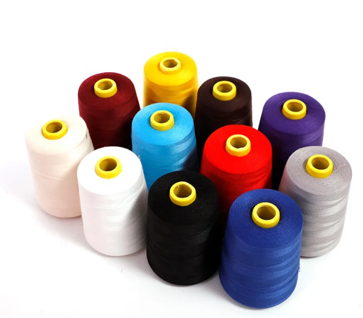 Polyester Color Thread Bag Closing Sewing Thread 20S/6 Plastic Cone Of Thread