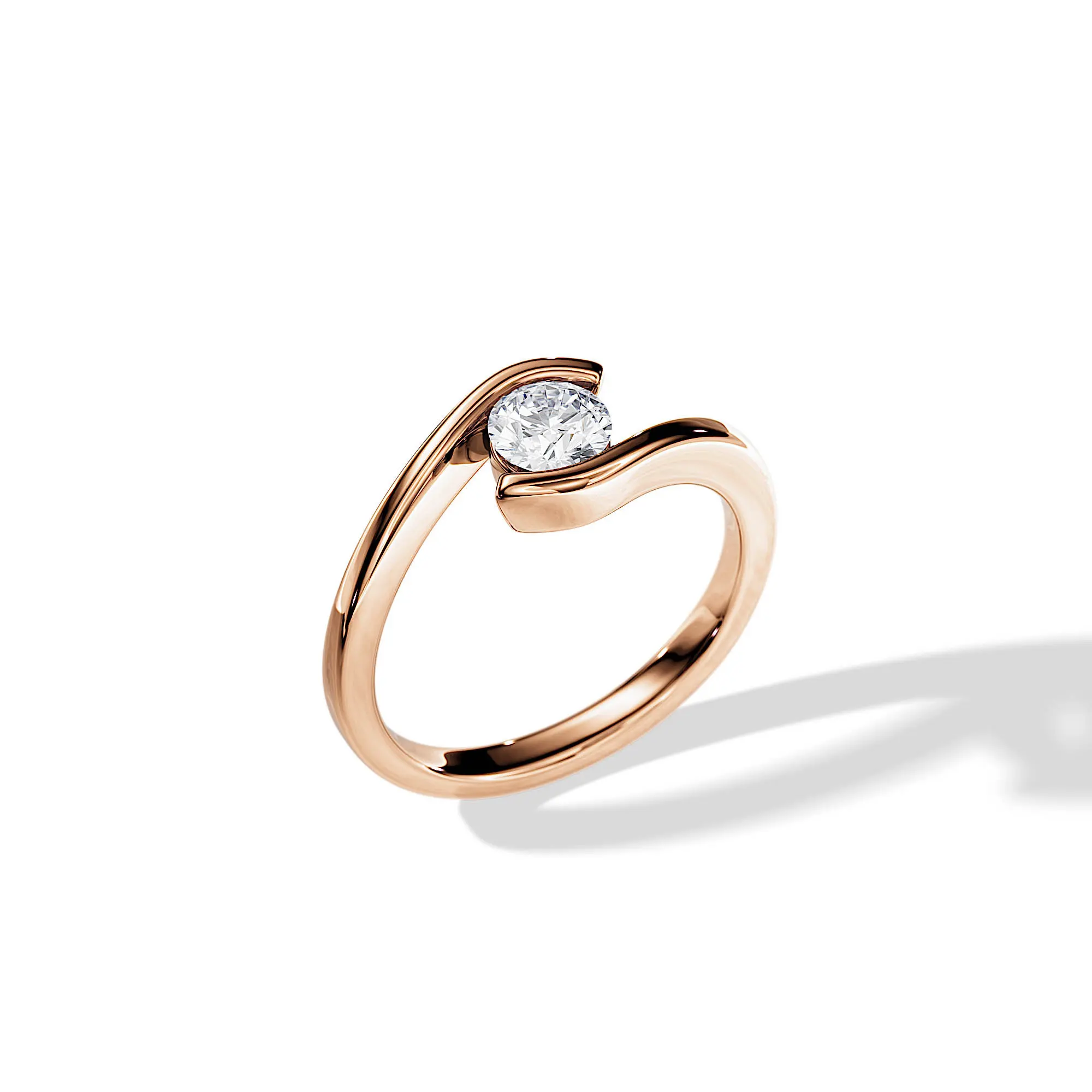 0.5 Carat Gold Diamond Ring Unique Engagement Bypass Ring Lab Grown Diamond Ring