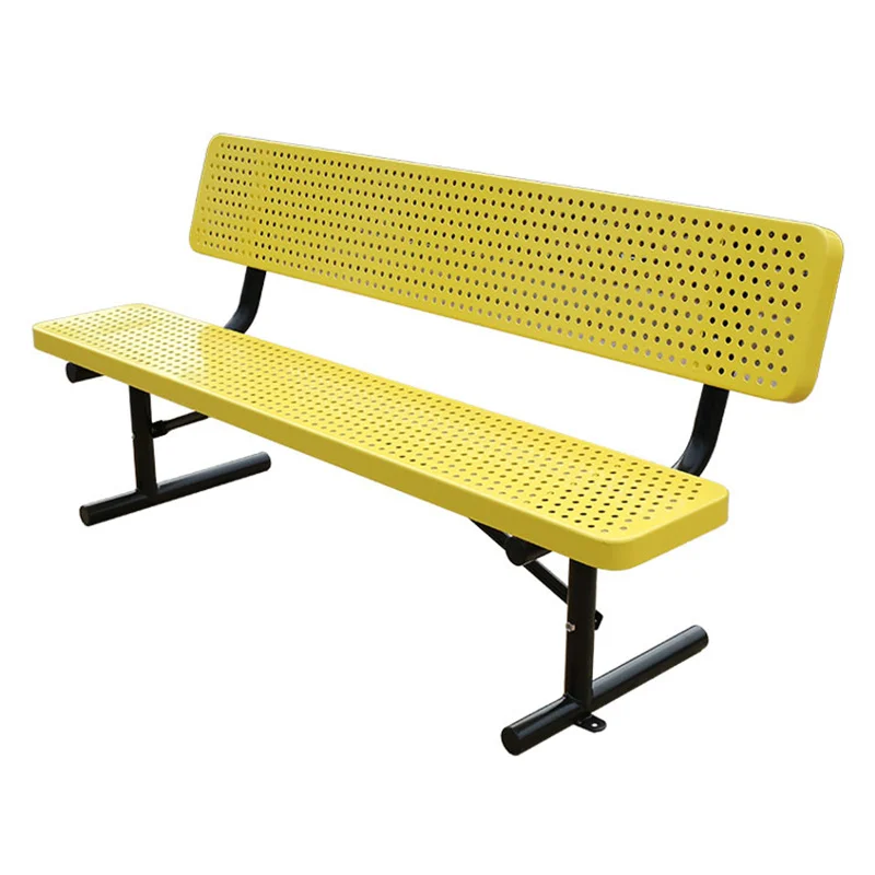 manufacturing outdoor furniture 6ft 8ft perforated steel bench seat outside park metal bench chair out door garden bench seating