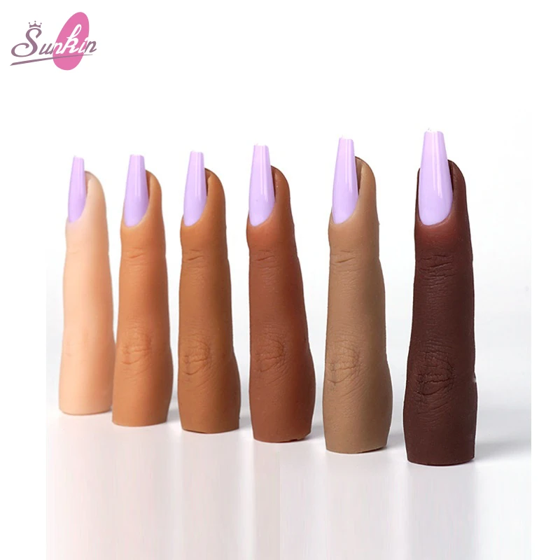 Professional Manicure Tools Silicone Practice Fingers Flexible Nail Art Training Fingers for Acrylic Nails