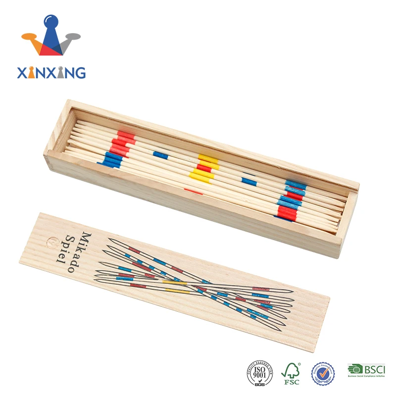 New Mikado Spiel Game Pick-Up Sticks Game - 41 Sticks in Wooden Box