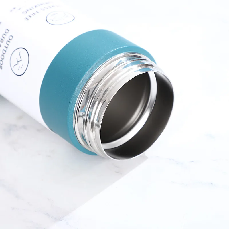 Custom logo sealed leak proof 304 stainless steel thermos cup vacuum coffee cup with handles