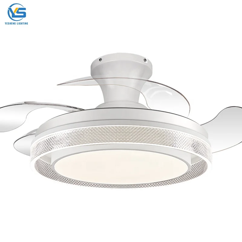 Y008A Modern remote control 42 inch bladeless 220v  ceiling fans with lights lamp led designer luz con ventilador oculto techo