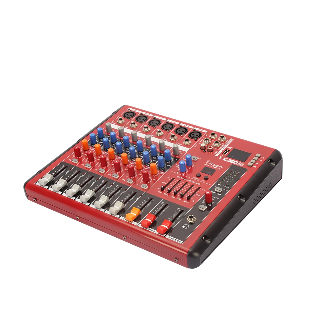 Audio Mixer SMR601 6 Channel USB Interface Controller Best Sound  Effect Mixer DJ Console For Home And KTV Music Karaoke