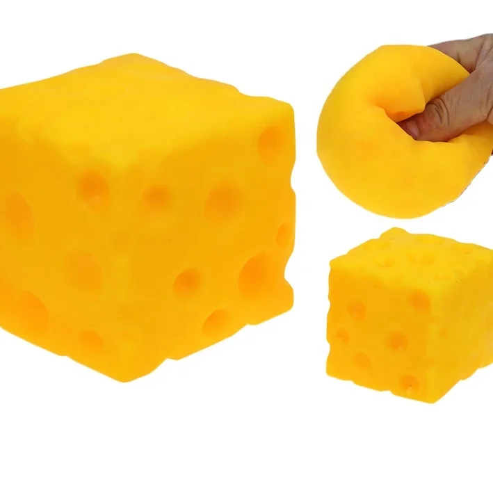 5.7cm ,11cm TPR Squeeze toy  fidget toy squishy cube cheese toys
