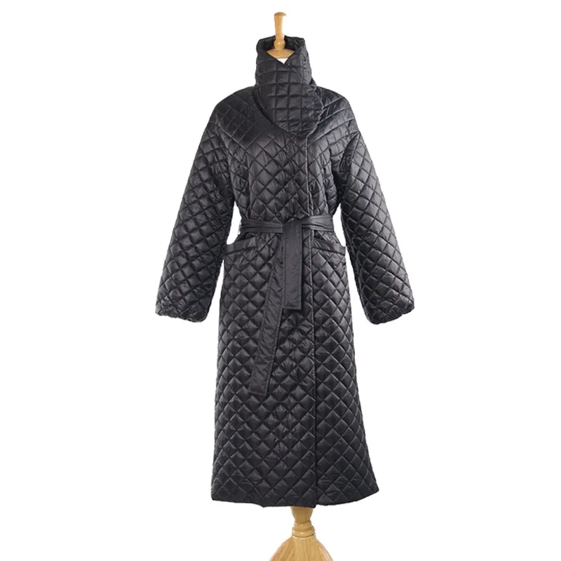 
Winter Women Black Padded Clothing X- Long Down Jacket Plus Oversize Coat 