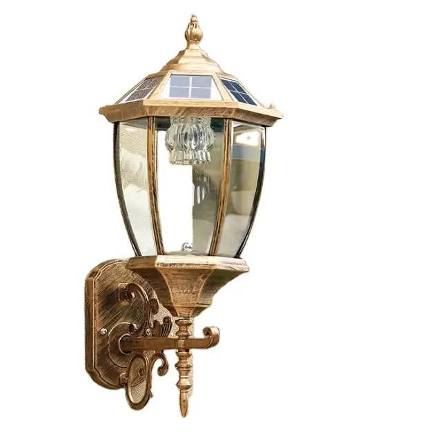 Custom Solar Sensor LED Wall Light Waterproof Vintage Lamp Fixtures for Garden Fence Exterior Outdoor Walls-IP65 Rating