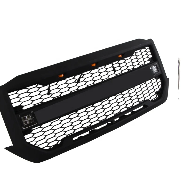 custom car abs plastic black led front grille fit for silverado chevrolet 2016 2017 2018