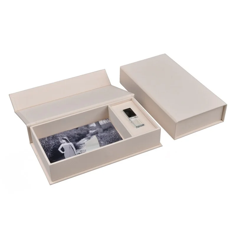 Тканевая фотопечать 4x6 и USB-флеш-накопитель, Подарочная коробка для свадьбы